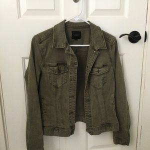 Olive green jeans jacket.  Size Medium